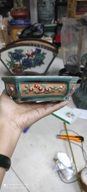 Chậu tròn, chữ nhật  mini đắp nổi gốm giả cổ Đồng Nai
