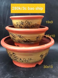 Chậu bonsai hàng Bát tràng Việt Nam, giá từ 270k đến 350k