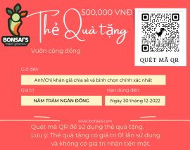 Thẻ quà tặng 500k, 300k, và 200k ưu đãi tại vườn cộng đồng