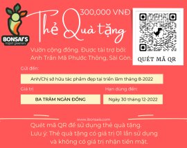 Thẻ quà tặng 500k, 300k, và 200k ưu đãi tại vườn cộng đồng