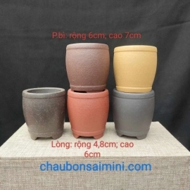 Bộ chậu tử sa tròn, cao T044