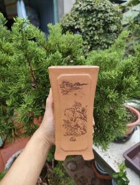 Chậu vuông, cao điêu khắc thủ công 4 mặt V031