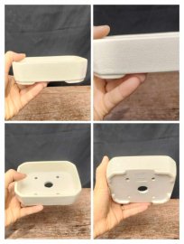Chậu chữ nhật cạn phủ men rạn CN019