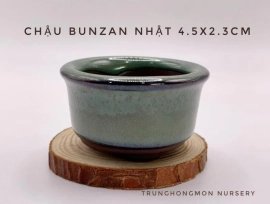 Chậu tròn Bunzan Nhật Bản tráng men