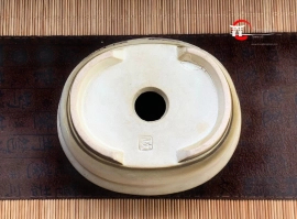 Bunzan Chậu Oval kem in phong cảnh