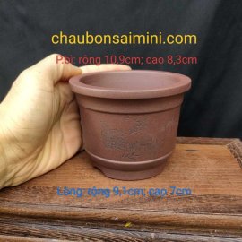 Chậu tròn điêu khắc thủ công; quặng thô nguyên bản T054